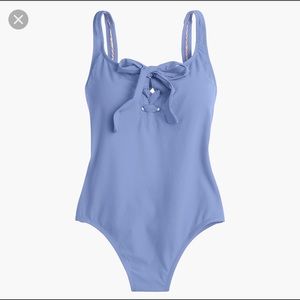 *new*J.crew LACE-UP ONEPIECE SWIMSUIT PIQUÉ NYLON